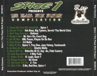 Spice 1 The Playa Rich Project Compilation Back